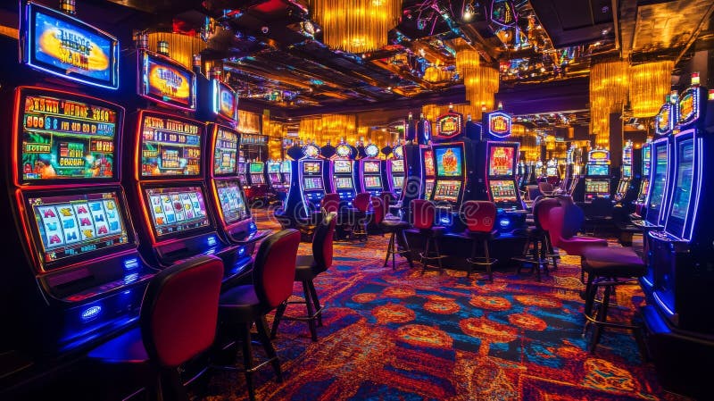 Interior de um cassino moderno e luxuoso, parceiro do a888bet